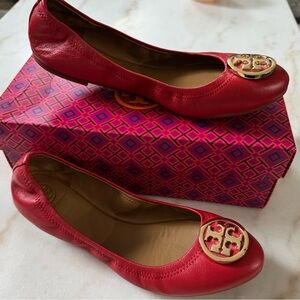 Tory Burch Red Ballet Flats